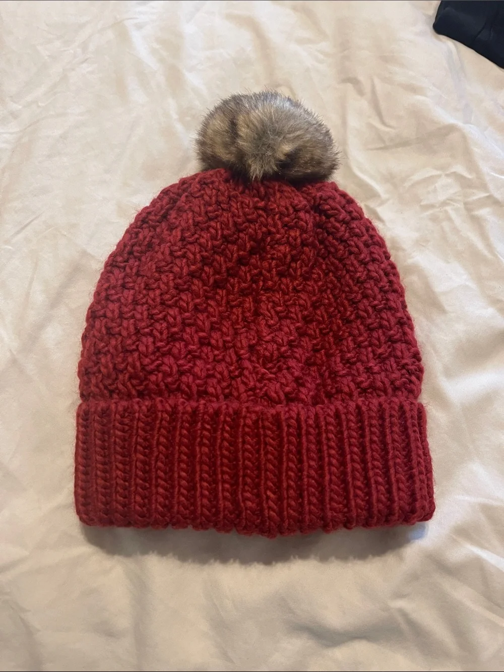 Eddie Bauer Red Knit Pom Beanie for Kids